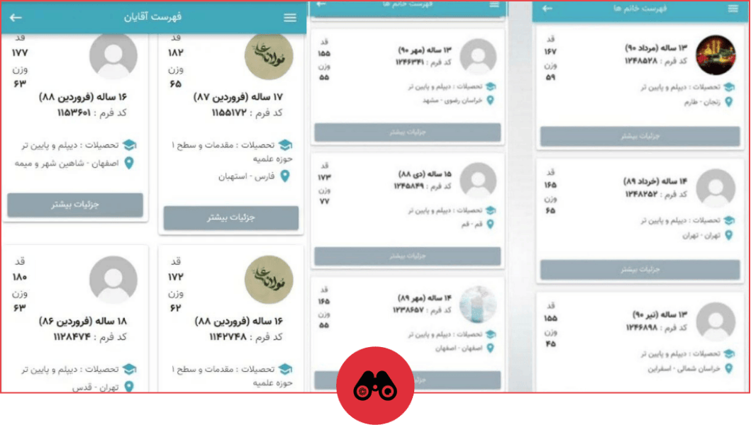 فهرست دختران و پسران - فیلتربان
