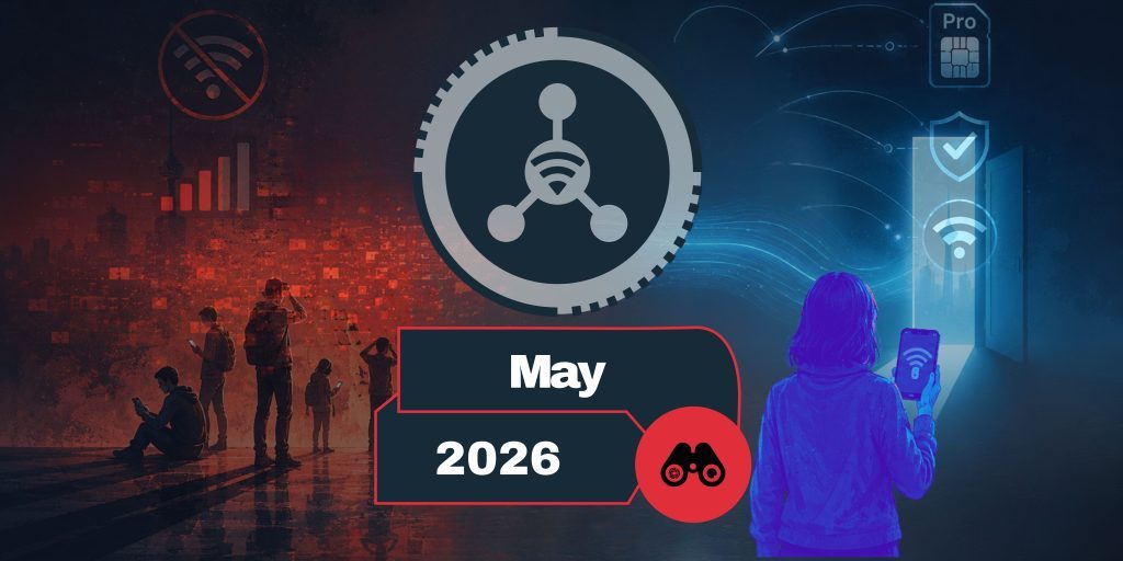 May 2026 en - Filterwatch Tech-themed banner with a large central network icon, a person viewing a smartphone, and a May 2026 date block—suggesting a tech event or update.