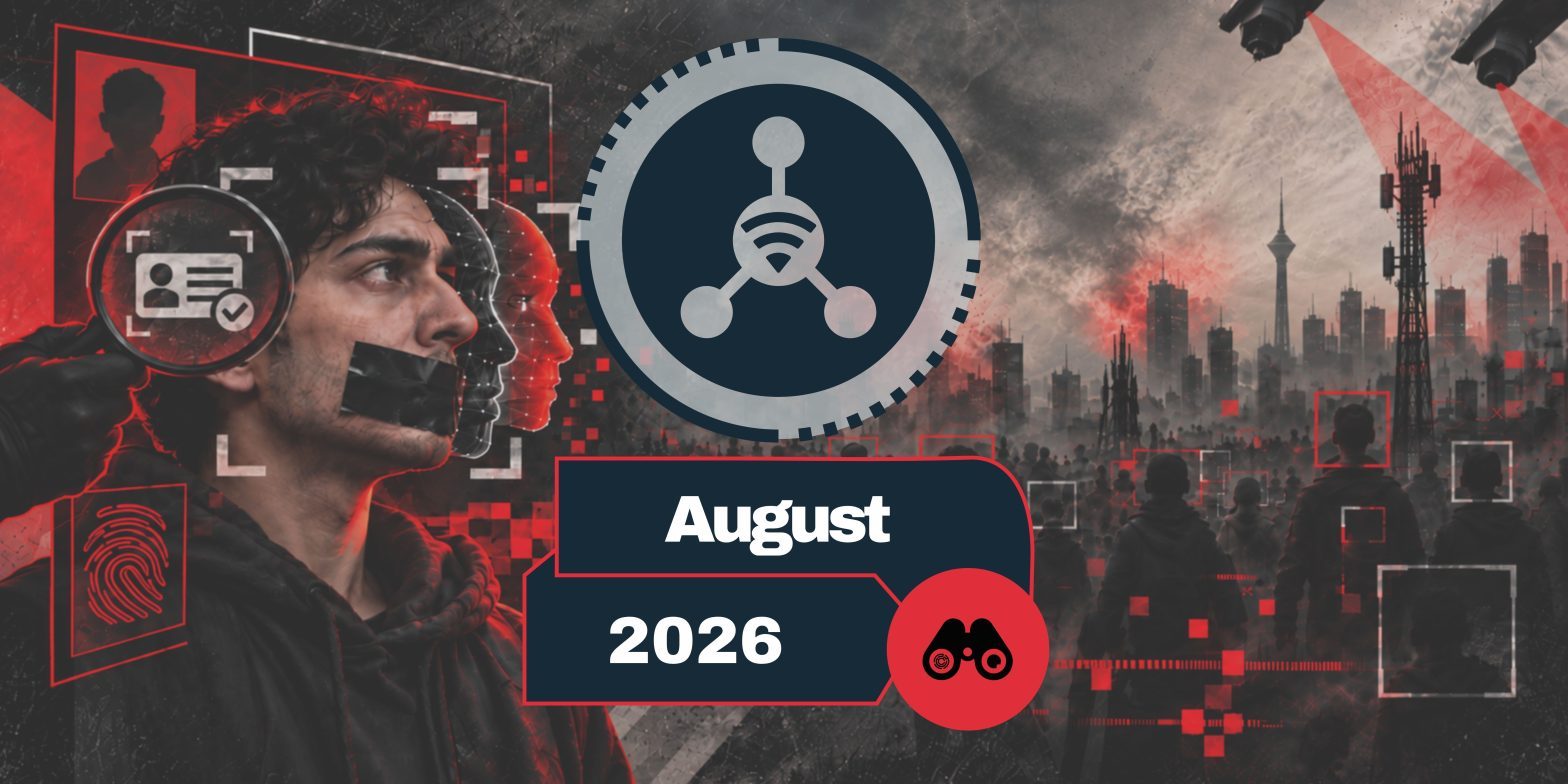 Tech-themed banner with a man's profile, network icon, city skyline, and the label 'August 2026'.